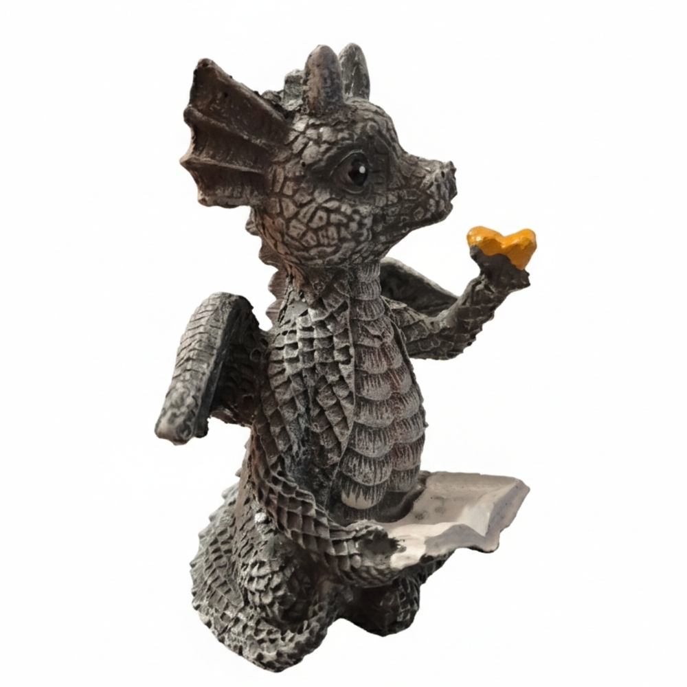 NEW Dragon Figurine with Book &  Butterfly Shelf Decor - Picture 5 of 6